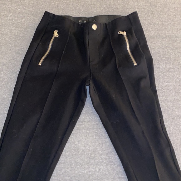 Zara black leggings pants with gold  zipper - Picture 2 of 2